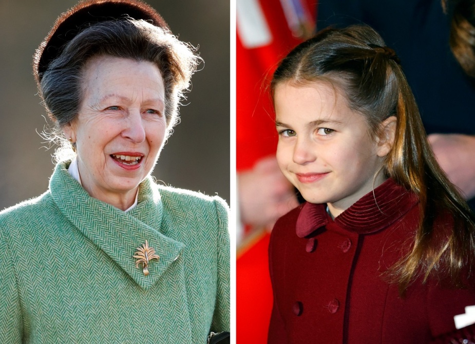 (左):安妮公主参加游行，(右):夏洛特公主参加圣诞颂歌仪式