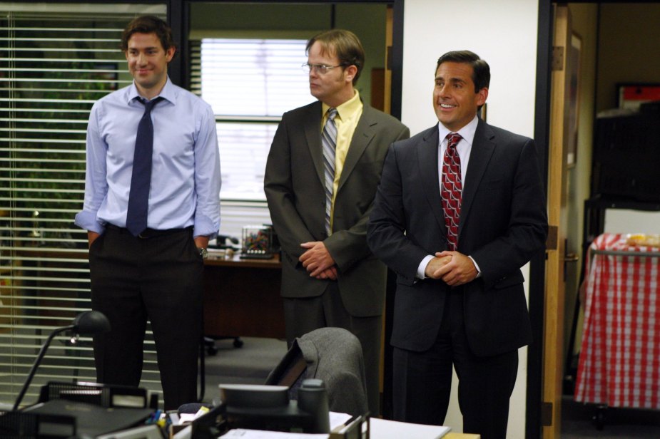 《办公室》里的约翰·卡拉辛斯基、瑞恩·威尔逊和史蒂夫·卡瑞尔